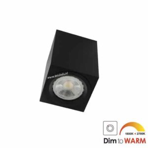 LED opbouwspot Malta 7Watt vierkant ZWART dimbaar