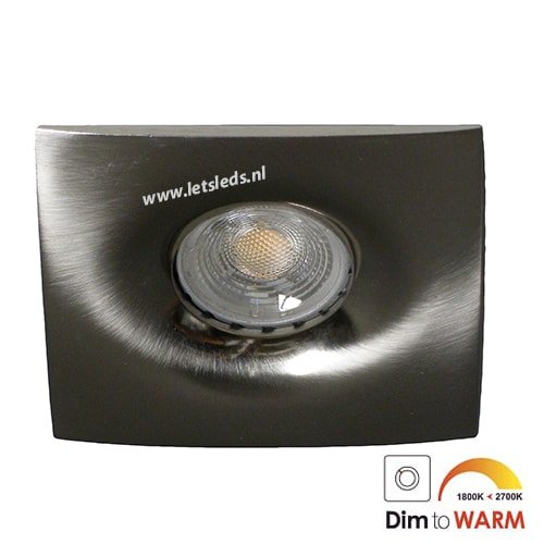 LED spot GU10 7Watt vierkant NIKKEL dimbaar