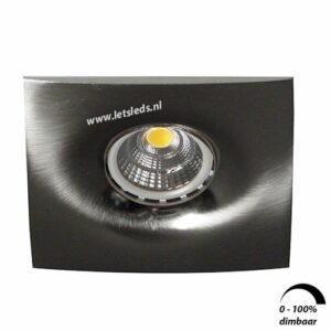 LED spot GU10 6Watt vierkant NIKKEL dimbaar