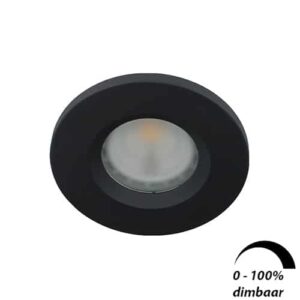 LED spot GU10 6Watt rond ZWART IP65 dimbaar