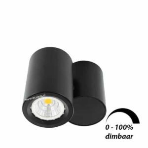 LED opbouwspot Malta 6Watt rond draaibaar ZWART dimbaar