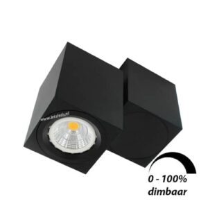 LED opbouwspot Malta 6Watt vierkant draaibaar ZWART dimbaar