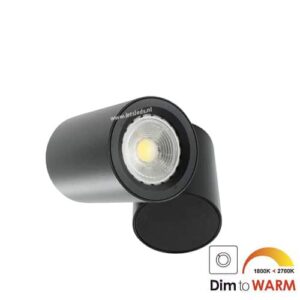 LED opbouwspot Malta 7Watt rond draaibaar ZWART dimbaar