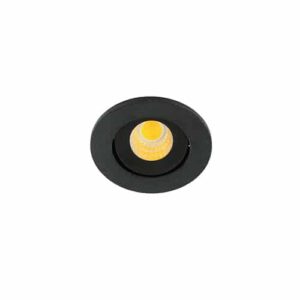 LED mini spot 52mm kantelbaar 3Watt rond ZWART IP65 dimbaar