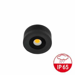 LED mini opbouwspot ZWART IP65 5Watt rond dimbaar