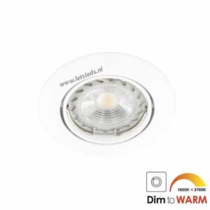 LED spot WIT kantelbaar GU10 7Watt rond dimbaar