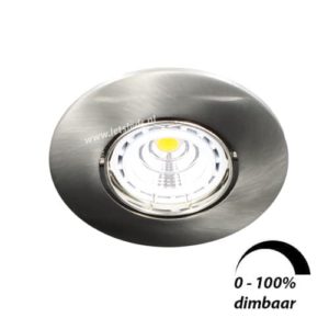 LED spot kantelbaar GU10 6Watt rond NIKKEL dimbaar