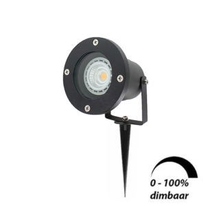 LED tuinspot 1x6 Watt ZWART 220Volt IP65 dimbaar