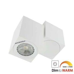 LED opbouwspot Malta 7Watt vierkant draaibaar WIT dimbaar