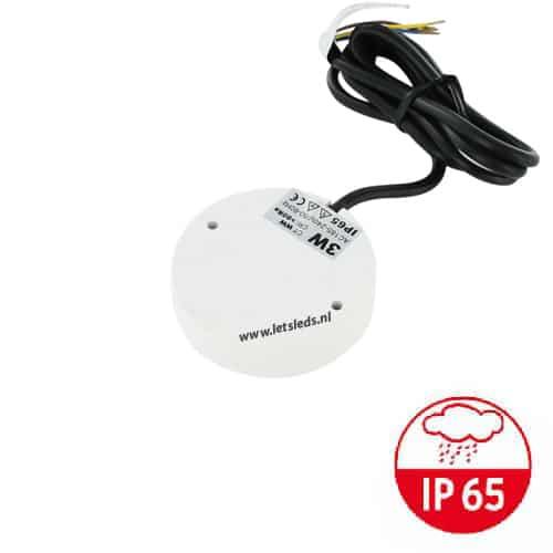 LED mini opbouwspot WIT IP65 3Watt rond dimbaar