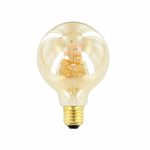 LED kooldraad E27 4Watt dimbaar globe 95mm amber