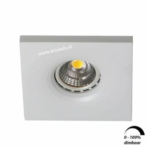 LED spot GU10 6Watt vierkant WIT dimbaar