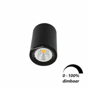 LED opbouwspot Malta 6Watt rond ZWART dimbaar