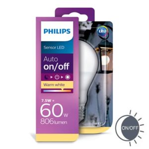 Philips LED GLS E27 7,5Watt dag/nacht sensor