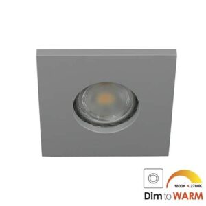 LED spot GU10 7Watt vierkant GRIJS IP65 dimbaar