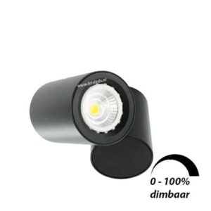 LED opbouwspot Malta 6Watt rond draaibaar ZWART dimbaar