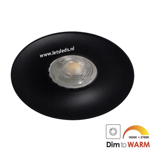 LED spot GU10 7Watt rond ZWART dimbaar