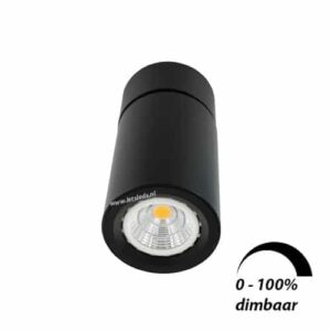 LED opbouwspot Malta 6Watt rond kantelbaar ZWART dimbaar