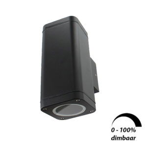 Wandlamp LED armatuur GU10 fitting IP65 waterdicht vierkant 2x 6Watt