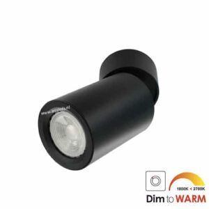 LED opbouwspot Malta 7Watt rond kantelbaar ZWART dimbaar