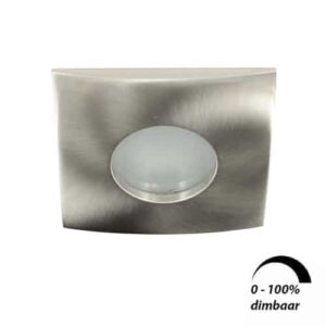 LED spot Calisto GU10 6Watt vierkant NIKKEL IP65 dimbaar