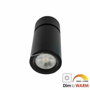 LED opbouwspot Malta 7Watt rond kantelbaar ZWART dimbaar