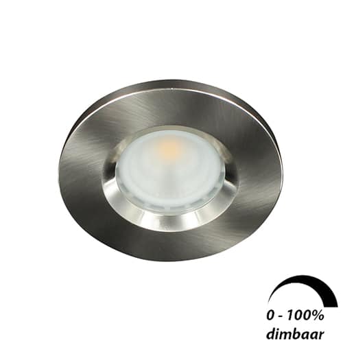 LED spot GU10 6Watt rond NIKKEL IP65 dimbaar