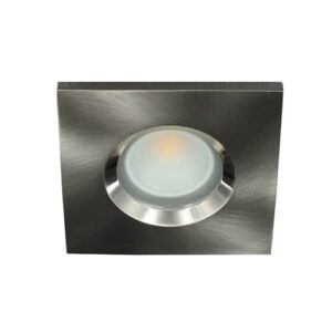 LED spot GU10 COB 5Watt vierkant NIKKEL IP65 dimbaar