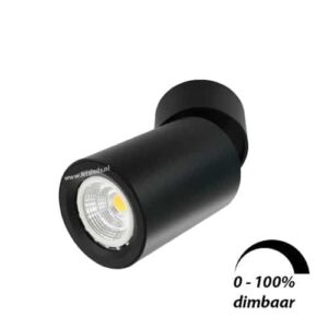 LED opbouwspot Malta 6Watt rond kantelbaar ZWART dimbaar