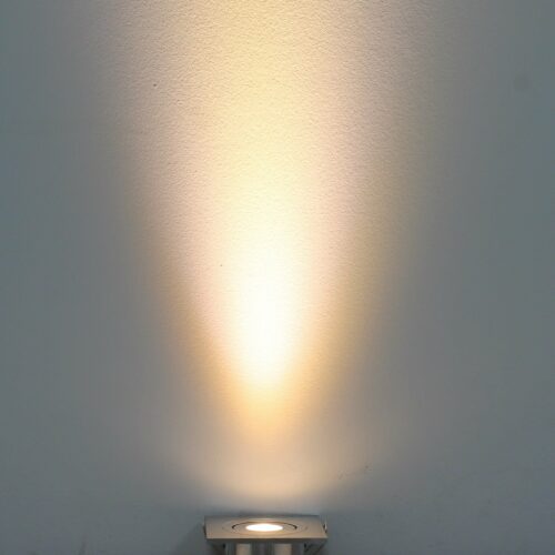 LED spot 60x60mm kantelbaar 3Watt vierkant ALU IP65 dimbaar