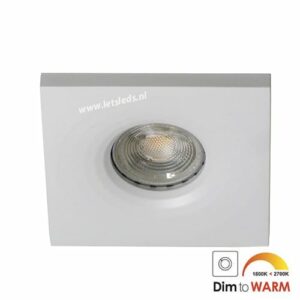 LED spot GU10 7Watt vierkant WIT dimbaar