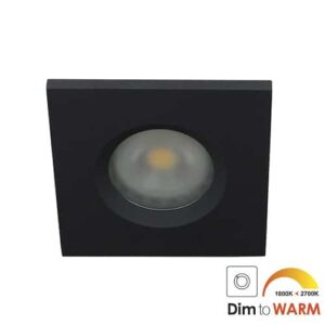 LED spot GU10 7Watt vierkant ZWART IP65 dimbaar