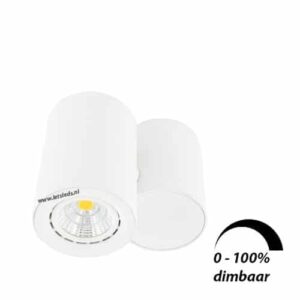 LED opbouwspot Malta 6Watt rond draaibaar WIT dimbaar