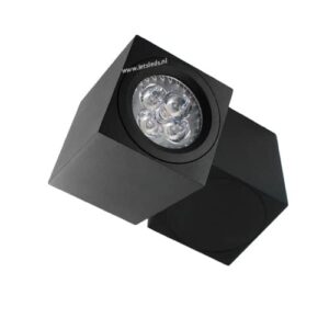 LED opbouwspot Malta 4Watt vierkant draaibaar ZWART dimbaar