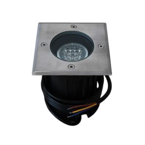 LED grondspot GU10 4Watt vierkant RVS dimbaar IP65