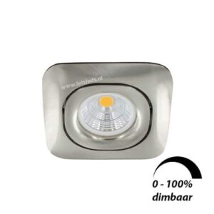 LED spot GU10 6Watt COB vierkant NIKKEL dimbaar