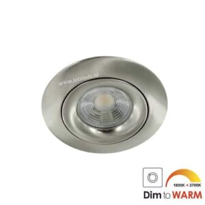 LED spot GU10 7Watt COB rond NIKKEL dimbaar