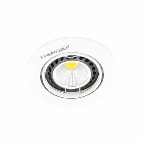 LED spot WIT kantelbaar GU10 COB 5Watt rond dimbaar