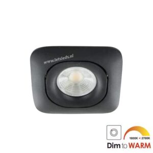 LED spot GU10 7Watt COB vierkant ZWART dimbaar