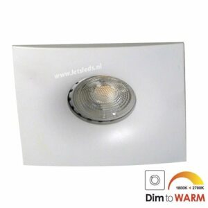 LED spot GU10 7Watt vierkant WIT dimbaar