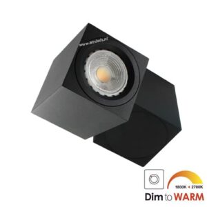 LED opbouwspot Malta 7Watt vierkant draaibaar ZWART dimbaar