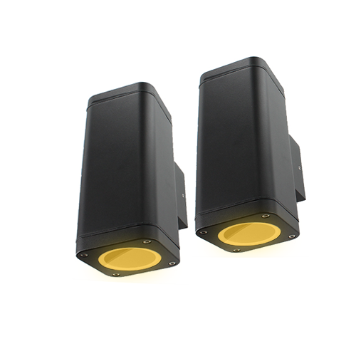 Set 2x Schuttinglamp LED 2x3Watt ZWART 220Volt IP65 dimbaar