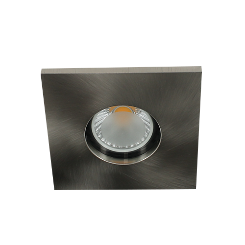 LED spot GU10 COB 5Watt vierkant NIKKEL IP65 dimbaar