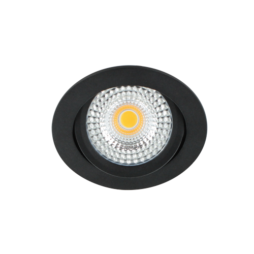 LED spot kantelbaar 5Watt rond ZWART IP65 dimbaar D1-2 - Zonder driver