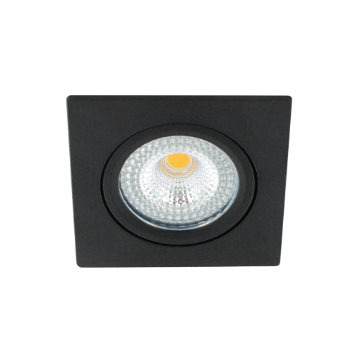 LED spot kantelbaar 5Watt vierkant ZWART IP65 dimbaar D1-1 - Zonder driver