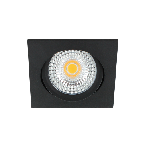 LED spot kantelbaar 5Watt vierkant ZWART IP65 dimbaar D1-2 - Zonder driver