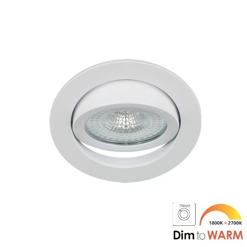 LED spot kantelbaar 7Watt rond WIT IP65 dimbaar DTW-3 - Zonder driver