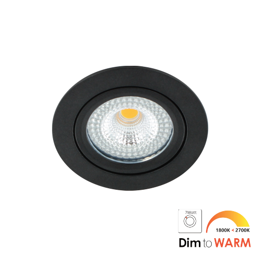 LED spot kantelbaar 7Watt rond ZWART IP65 dimbaar DTW-1 - Zonder driver