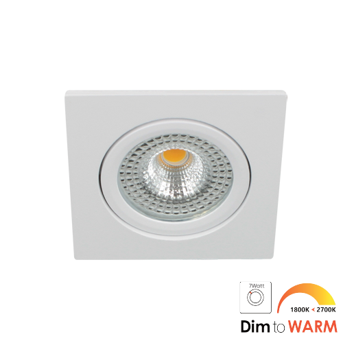 LED spot kantelbaar 7Watt vierkant WIT IP65 dimbaar DTW-1 - Zonder driver