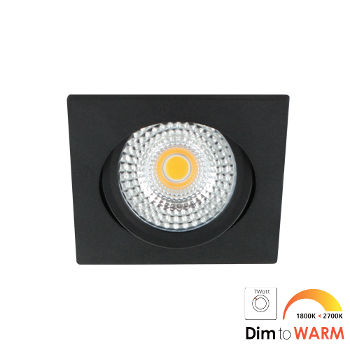 LED spot kantelbaar 7Watt vierkant ZWART IP65 dimbaar DTW-2 - Zonder driver